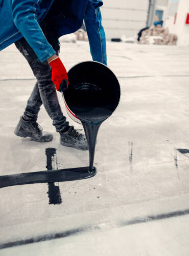 Smooth surface made by epoxy reisin applied to a floor